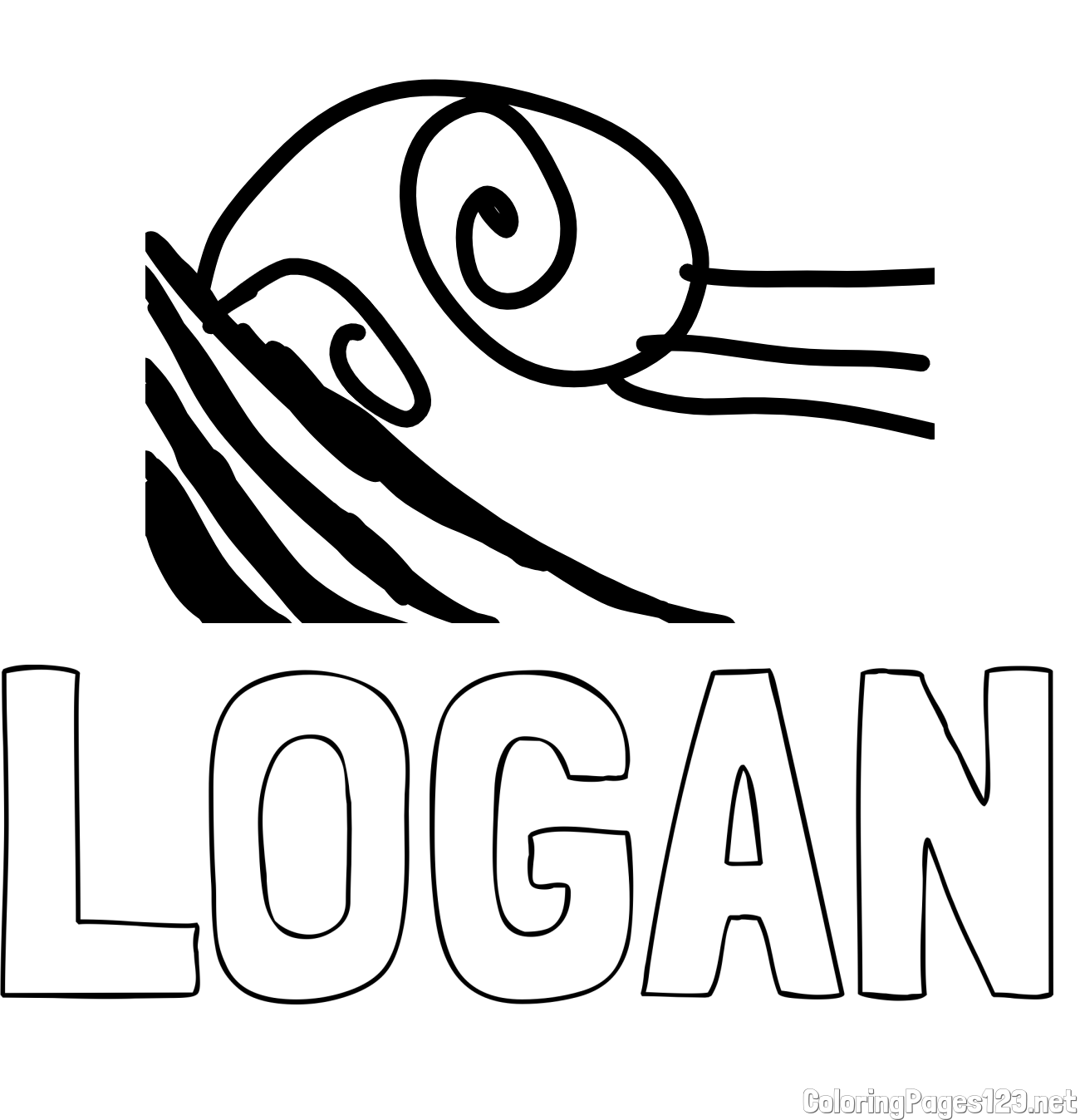 LOGAN Coloring Page and Sea wave