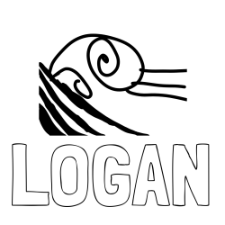 Online Created Coloring Page - LOGAN Coloring Page and Sea wave