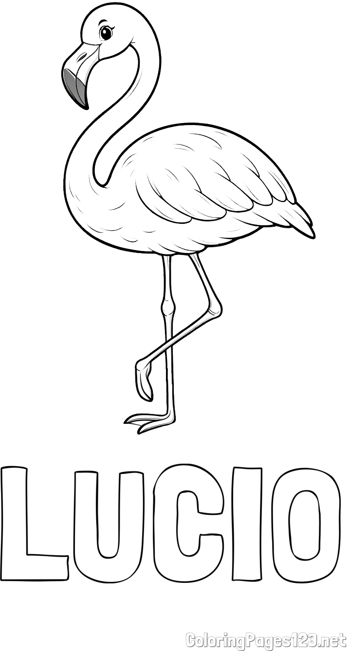 LUCIO Coloring Page and Printable Coloring Page of a Flamingo
