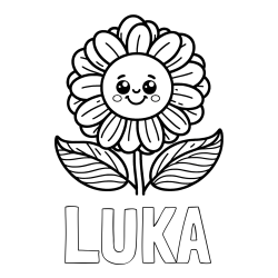 Online Created Coloring Page - LUKA Coloring Page and Smiling Flower Coloring Page