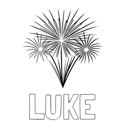 LUKE Coloring Page and Beautiful New Year’s Fireworks Coloring Page