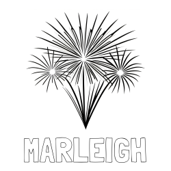 Online Created Coloring Page - MARLEIGH Coloring Page and Beautiful New Year’s Fireworks Coloring Page