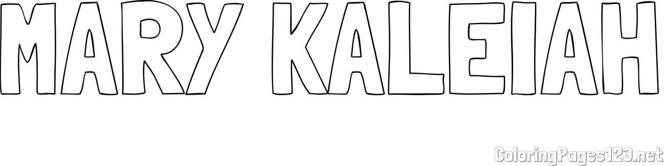 MARY KALEIAH Coloring Page