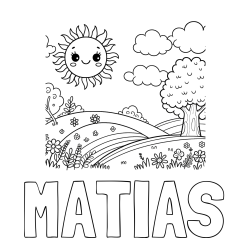 MATIAS Coloring Page and Sunny Nature Coloring Page