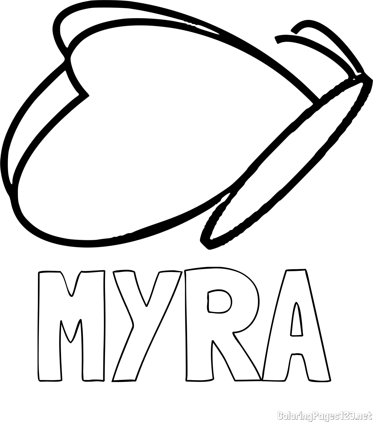 MYRA Coloring Page and Butterfly Coloring Page for Preschool