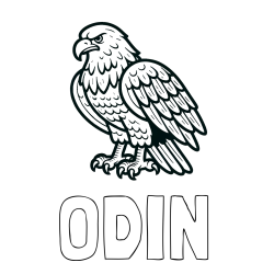Online Created Coloring Page - ODIN Coloring Page and Kids’ Eagle Coloring Page