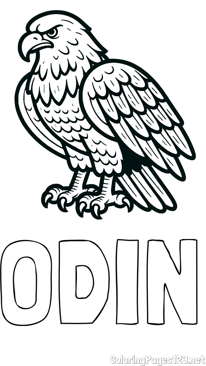 ODIN Coloring Page and Kids’ Eagle Coloring Page