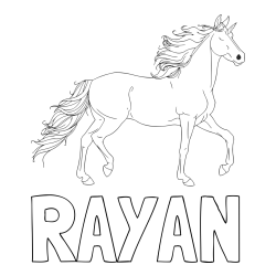 Online Created Coloring Page - RAYAN Coloring Page and Beautiful Unicorn Coloring Page