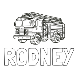 RODNEY Coloring Page and Coloring Page of a Huge Fire Truck