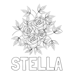 Online Created Coloring Page - STELLA Coloring Page and Rose Mandala Coloring Page