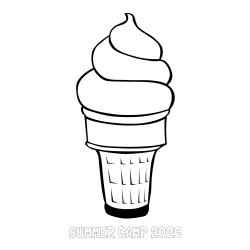 Online Created Coloring Page - SUMMER CAMP 2026 Coloring Page and Ice Cream Coloring Page