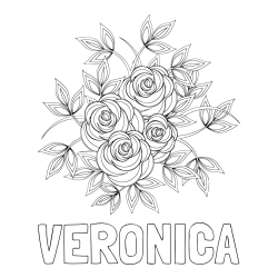 Online Created Coloring Page - VERONICA Coloring Page and Rose Mandala Coloring Page
