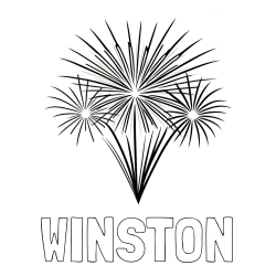 Online Created Coloring Page - WINSTON Coloring Page and Beautiful New Year’s Fireworks Coloring Page