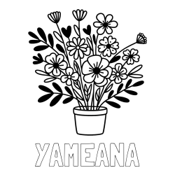 Online Created Coloring Page - YAMEANA Coloring Page and Easy Flower Bouquet Coloring Page