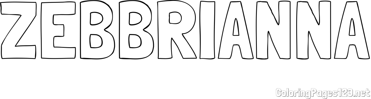 ZEBBRIANNA Coloring Page