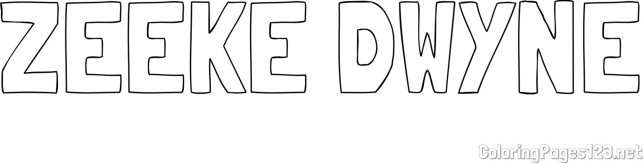 ZEEKE DWYNE Coloring Page