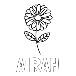 Online Created Coloring Page - AIRAH Coloring Page and Flower Coloring Page