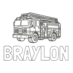 Online Created Coloring Page - BRAYLON Coloring Page and Coloring Page of a Huge Fire Truck
