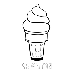 Online Created Coloring Page - BRIGHTON Coloring Page and Ice Cream Coloring Page