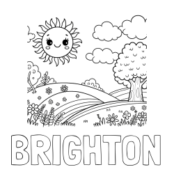 Online Created Coloring Page - BRIGHTON Coloring Page and Sunny Nature Coloring Page