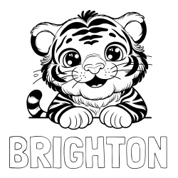 Online Created Coloring Page - BRIGHTON Coloring Page and Tiger Cub Coloring Page