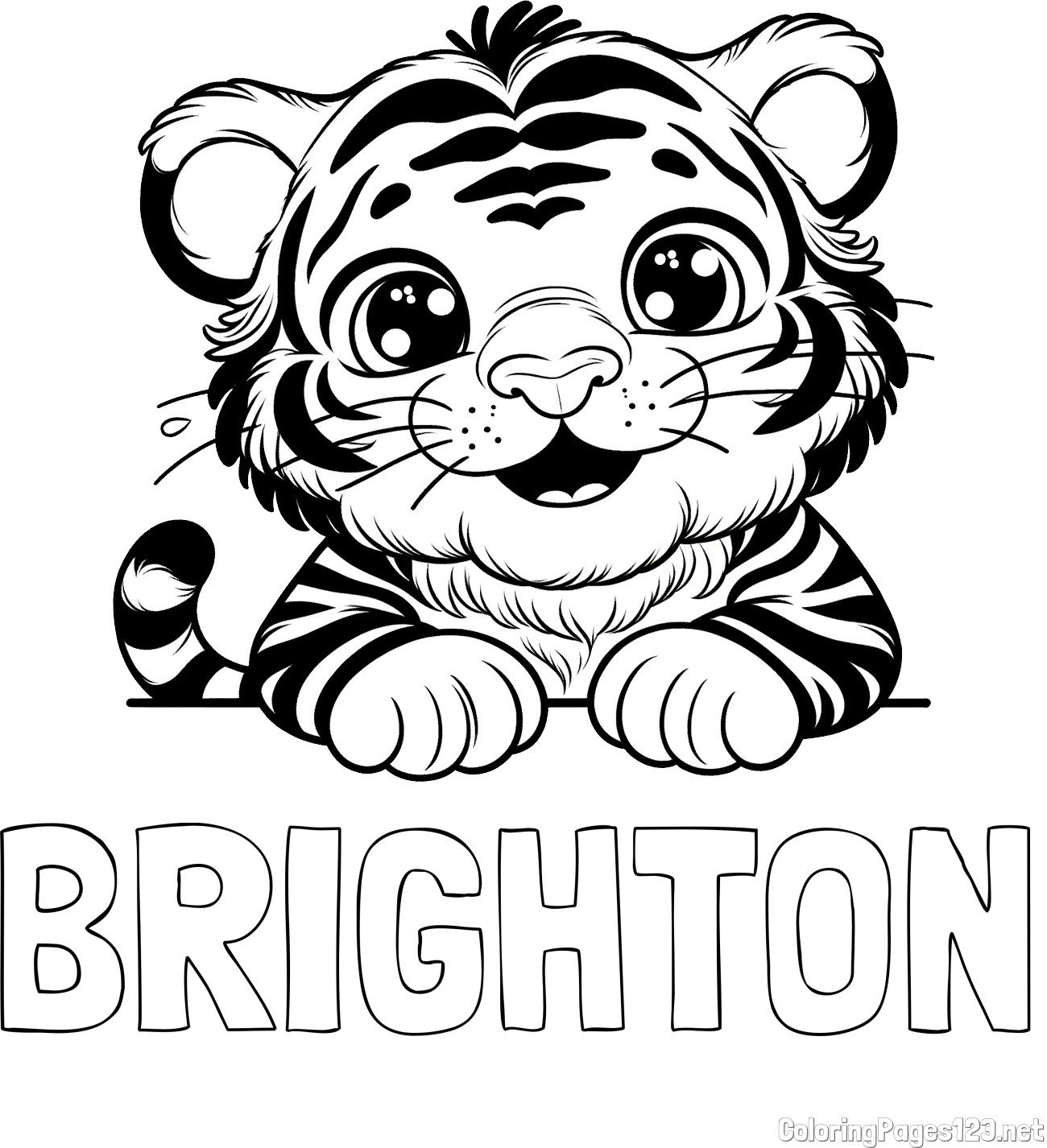 BRIGHTON Coloring Page and Tiger Cub Coloring Page