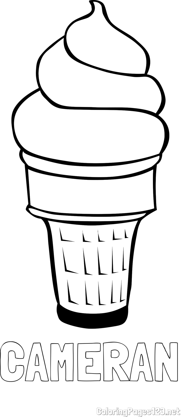 CAMERAN Coloring Page and Ice Cream Coloring Page