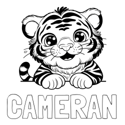 Online Created Coloring Page - CAMERAN Coloring Page and Tiger Cub Coloring Page