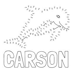 Online Created Coloring Page - CARSON Coloring Page and Dolphin Connect the Dots Coloring Page