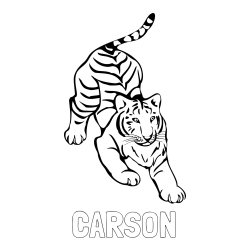 Online Created Coloring Page - CARSON Coloring Page and Playful Tiger Coloring Page