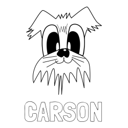 Online Created Coloring Page - CARSON Coloring Page and Simple Coloring Page of a Smiling Dog