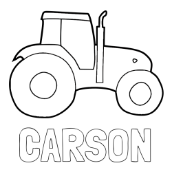 Online Created Coloring Page - CARSON Coloring Page and Simple Tractor Coloring Page for Kids