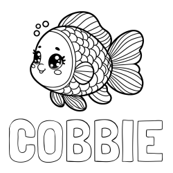 Online Created Coloring Page - COBBIE Coloring Page and Coloring Page of a Cute Fish