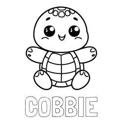 Online Created Coloring Page - COBBIE Coloring Page and Easy Coloring Page of Turtle