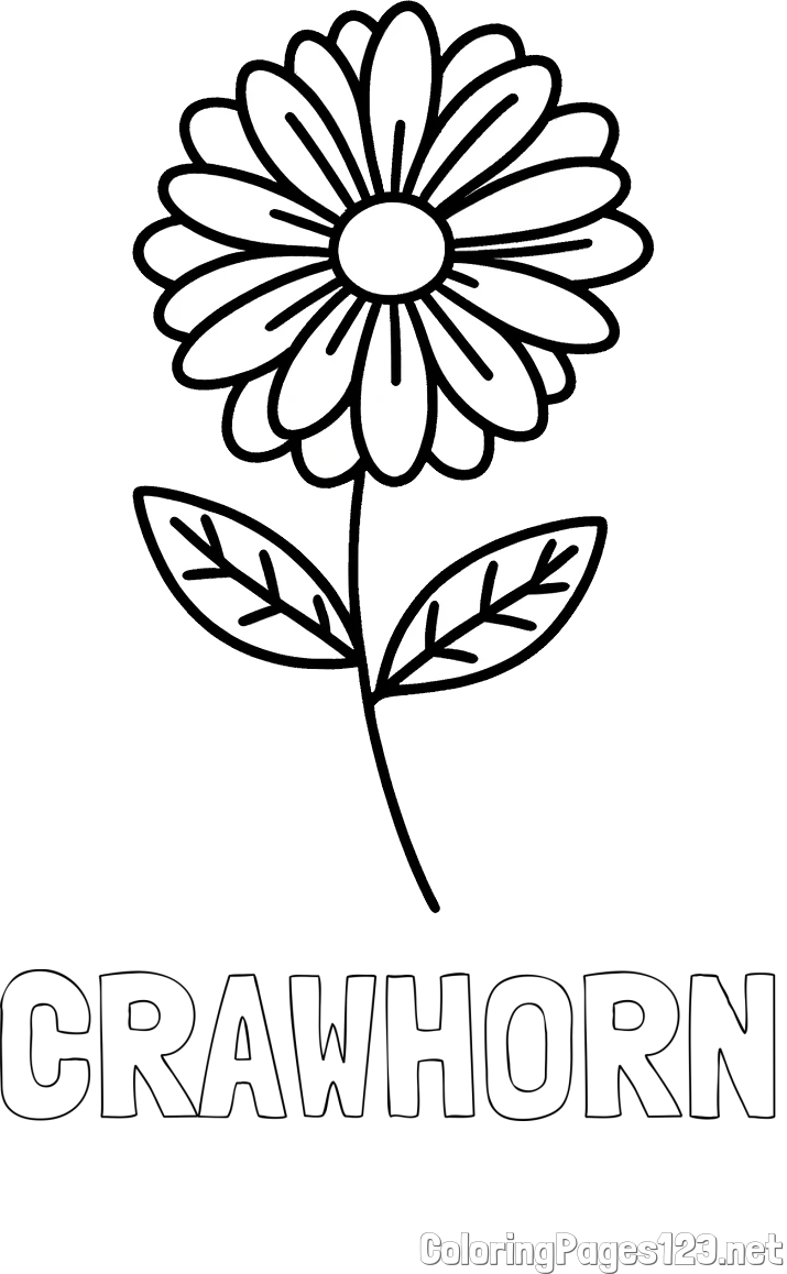 CRAWHORN Coloring Page and Flower Coloring Page