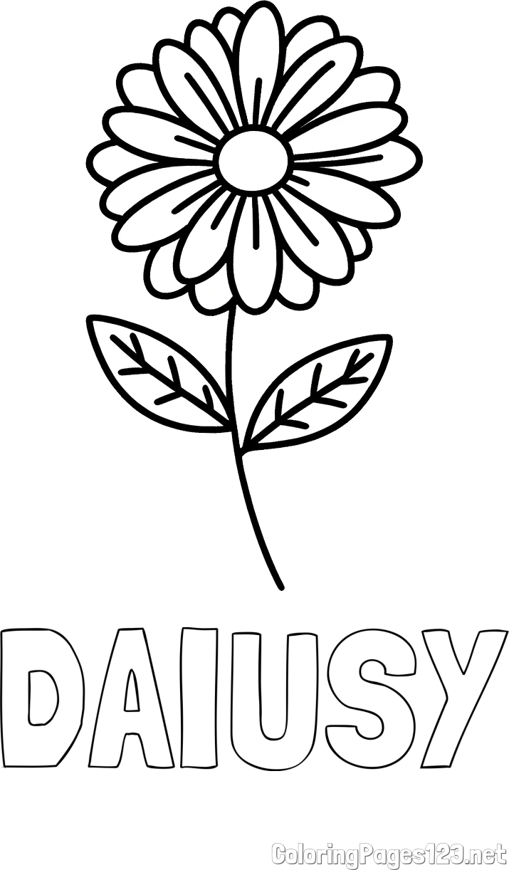 DAIUSY Coloring Page and Flower Coloring Page