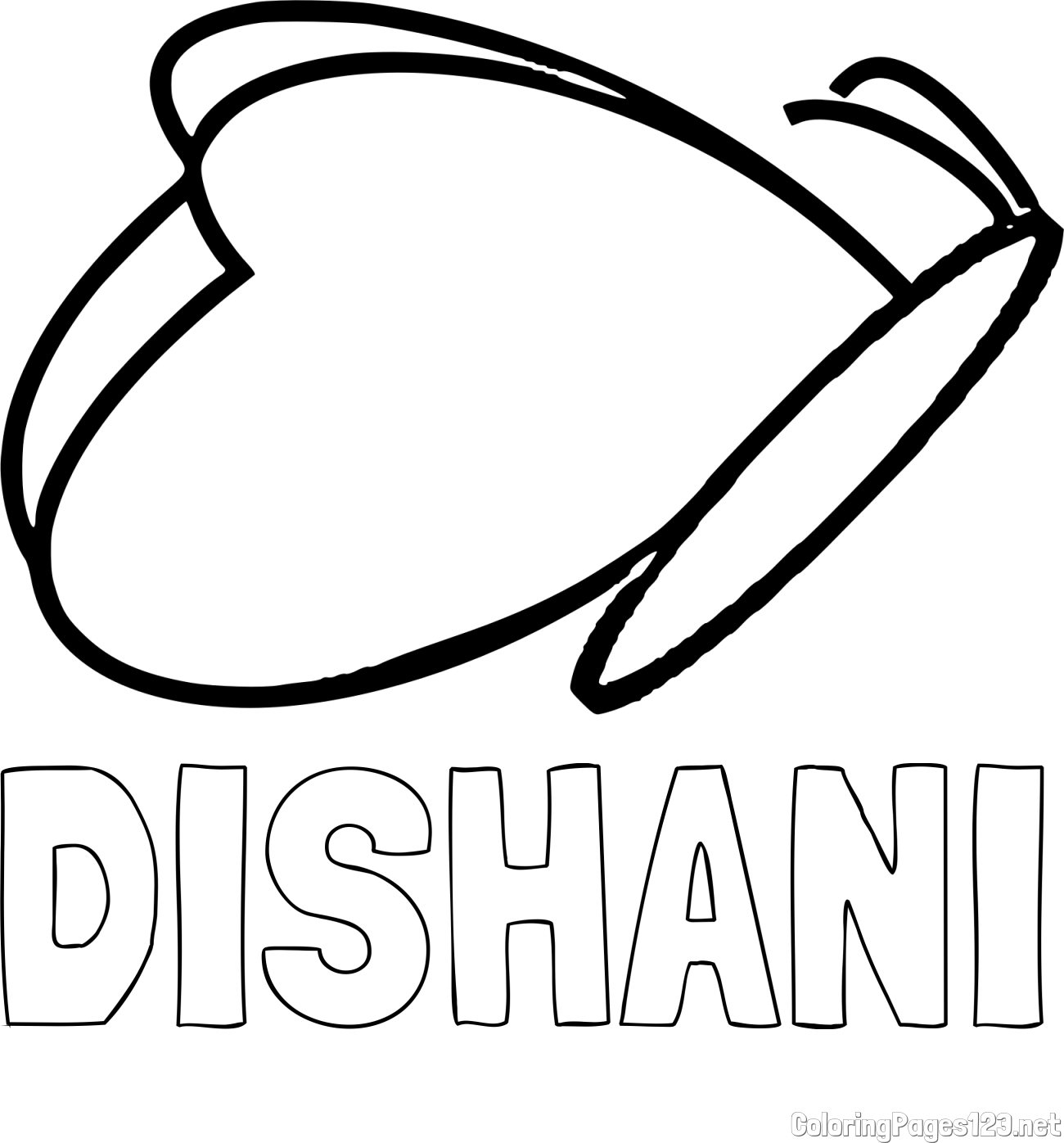 DISHANI Coloring Page and Butterfly Coloring Page for Preschool