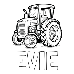 Online Created Coloring Page - EVIE Coloring Page and Tractor Coloring Page - Realistic and Beautiful