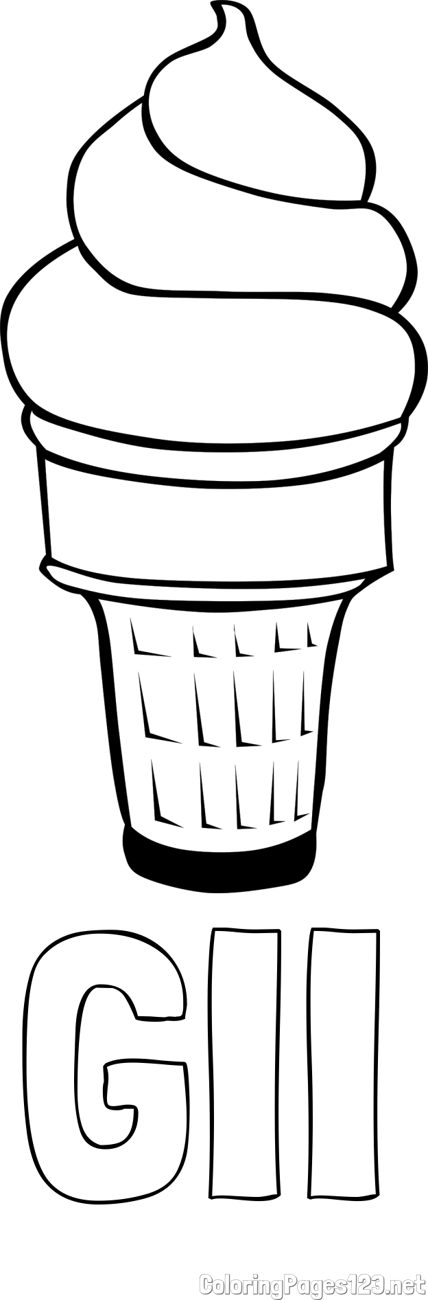 GII Coloring Page and Ice Cream Coloring Page
