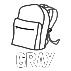Online Created Coloring Page - GRAY Coloring Page and School Backpack Coloring Page