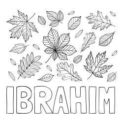 Online Created Coloring Page - IBRAHIM Coloring Page and Autumn Leaves Coloring Page