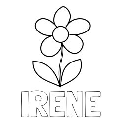 Online Created Coloring Page - IRENE Coloring Page and Simple Flower Coloring Page