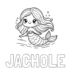 Online Created Coloring Page - JACHOLE Coloring Page and Coloring Page of a Cute Mermaid