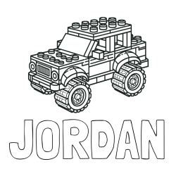 Online Created Coloring Page - JORDAN Coloring Page and LEGO Jeep Coloring Page