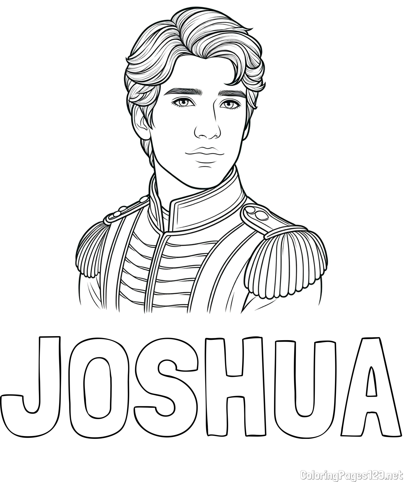 JOSHUA Coloring Page and Coloring Page of a Prince