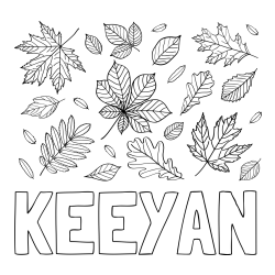 Online Created Coloring Page - KEEYAN Coloring Page and Autumn Leaves Coloring Page