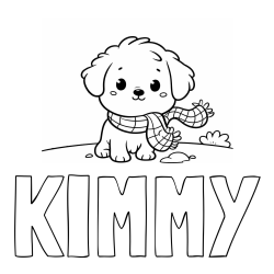 Online Created Coloring Page - KIMMY Coloring Page and Coloring Page of an Adorable Puppy
