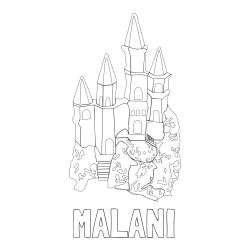 Online Created Coloring Page - MALANI Coloring Page and Abstract Castle Coloring Page - Simple Yet Detailed