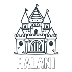 Online Created Coloring Page - MALANI Coloring Page and Beautiful Castle Coloring Page for Kids