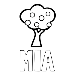 Online Created Coloring Page - MIA Coloring Page and Apple Tree Coloring Page
